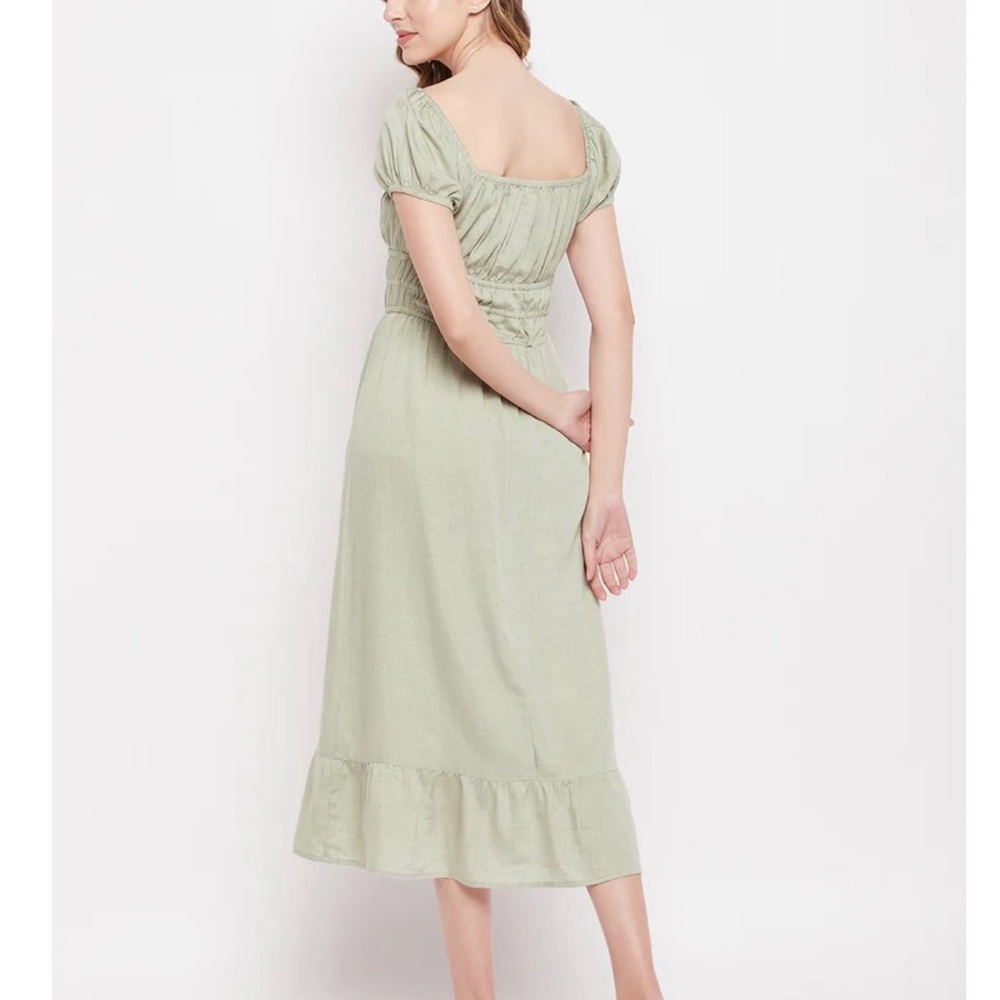 NWT SIM & SAM SS Smock Poplin MIDI Linen Blend Dress - Picture 5 of 7